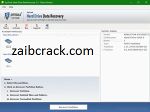 SysTools Hard Drive Data Recovery Crack 